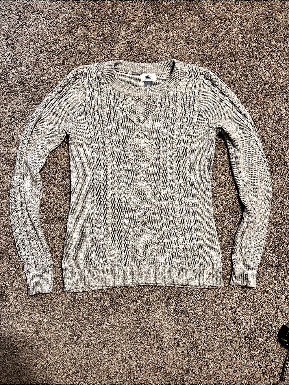 Old Navy Cable Knit Crewneck Gray Size Small